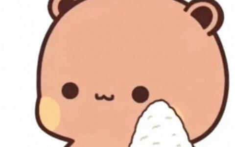 高清可爱拿碗卡通干饭情头一男一女图片 干饭情侣头像