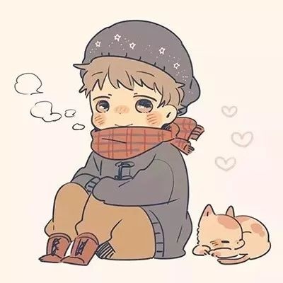 动漫情头一男一女可爱卡通高清图片
