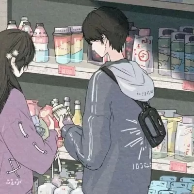 最火的抖音便利店情侣头像图片 便利店情头动漫