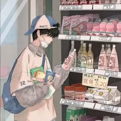 最火的抖音便利店情侣头像图片 便利店情头动漫