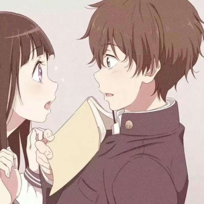 配对 一人一半 情侣头像动漫一男一女