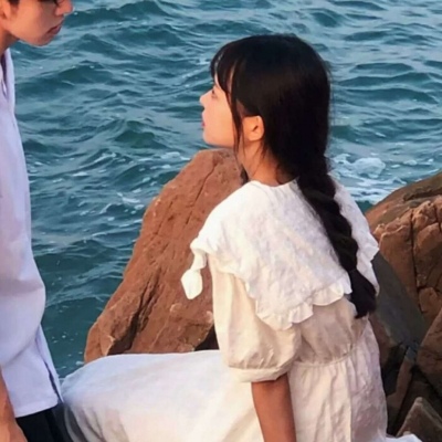 在海边的情侣头像,高清清新的海边唯美意境情侣头像图片