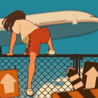 情头手绘漫画一左一右,高清手绘插图动漫情头一左一右