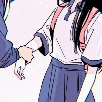 情头手绘漫画一左一右,高清手绘插图动漫情头一左一右