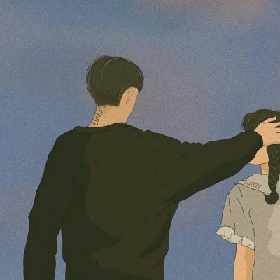 高清优质手绘日系漫画情侣头像图片