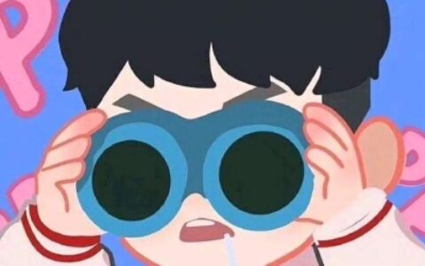 戴望远镜动漫情头一男一女图片