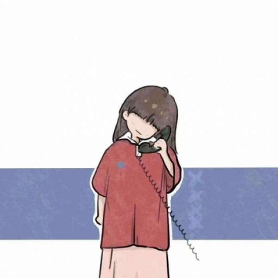 一男一女打电话漫画情头图片