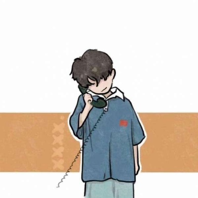 一男一女打电话漫画情头图片
