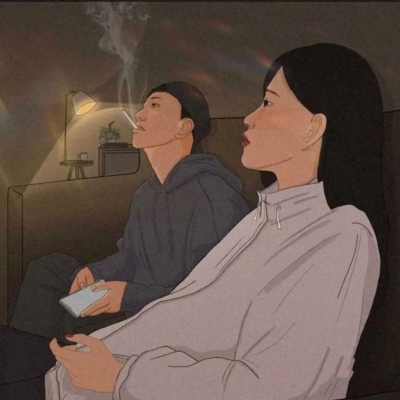 文艺手绘插画情头,高清一对两张的手绘文艺小清新情头图片