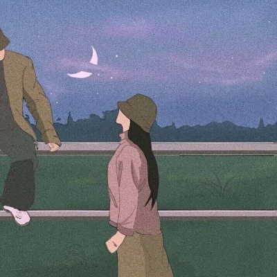 文艺手绘插画情头,高清一对两张的手绘文艺小清新情头图片