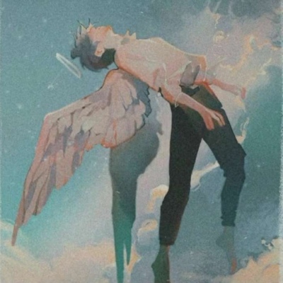 一男一女天使漫画意境情头图片