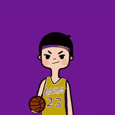 湖人23号24号球迷情头图片 球迷情侣头像一男一女