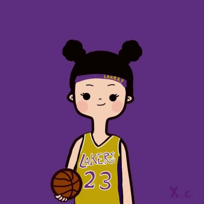 湖人23号24号球迷情头图片 球迷情侣头像一男一女