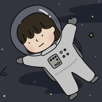 高清一左一右穿太空服的小孩蹦蹦跳跳图片头 太空宇航员情侣头像