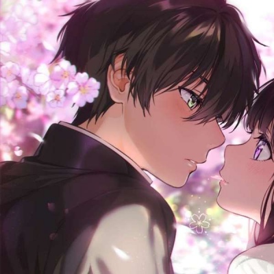 爱情一直在经过 二次元唯美情侣头像一对两张