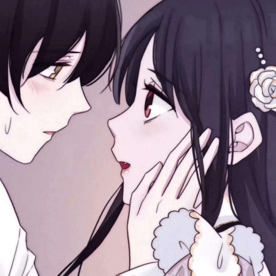 高清甜蜜的动漫情头亲吻一左一右图片 动漫男女亲吻头像