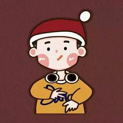 高清一男一女的圣诞节情侣头像可爱图片 圣诞帽卡通情侣头像