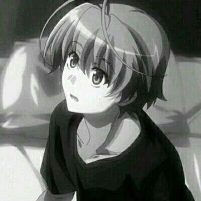 高清动漫男左女右情侣黑白头像图片 黑白动漫情侣头像一男一女