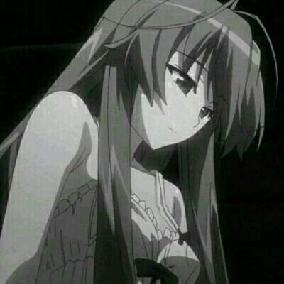 高清动漫男左女右情侣黑白头像图片 黑白动漫情侣头像一男一女