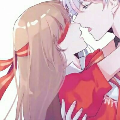 高清一对两张的动漫情头高冷男女分开图片