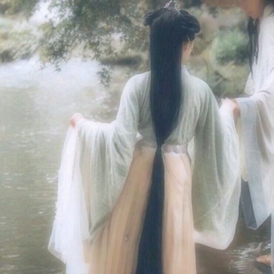 古风汉服真人情侣头像,高清一对两张的古风古装情头真人图