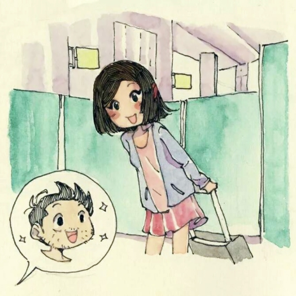 超清两人一张插画风格的情头图片 插画风情侣头像