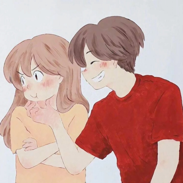 超高清恩爱的情侣温馨日常生活插画 手绘情侣日常生活插画头像