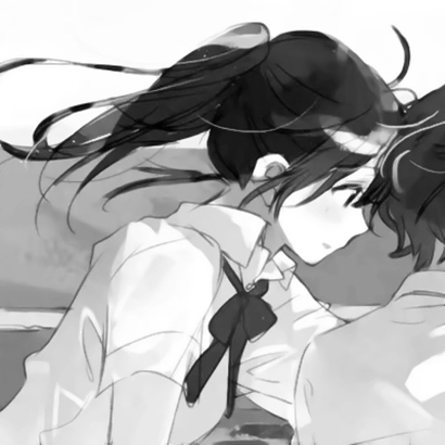 高清好看的动漫黑白情侣头像图片 黑白漫画情侣头像