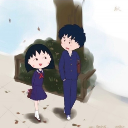 高清《樱桃小丸子》的情侣头像 樱桃小丸子大野情侣头像