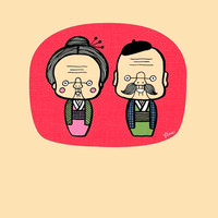 老头老太太卡通情侣头像图片