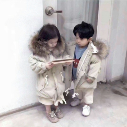 可爱的呆萌小孩情侣头像高清图片 萌娃情头可爱一对两张