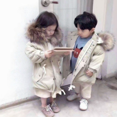可爱的呆萌小孩情侣头像高清图片 萌娃情头可爱一对两张