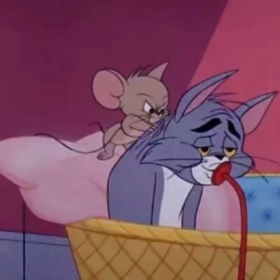 搞笑逗比的猫和老鼠搞怪情侣头像图片 汤姆杰瑞情侣头像高清