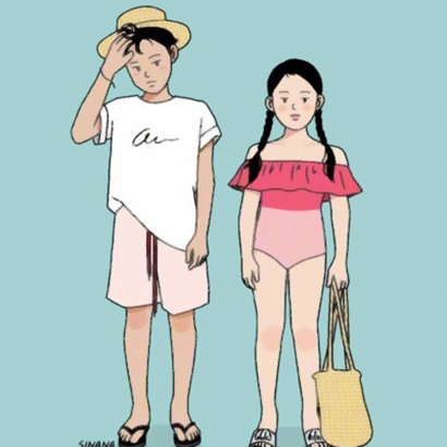 高清手绘成熟简单干净的情侣头像图片 手绘比较成熟的情头