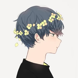 高清带花环的动漫情侣头像一男一女 花环动漫情侣头像