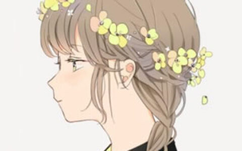 高清带花环的动漫情侣头像一男一女 花环动漫情侣头像