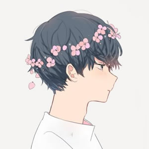 高清带花环的动漫情侣头像一男一女 花环动漫情侣头像