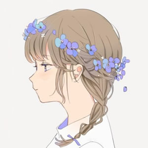 高清带花环的动漫情侣头像一男一女 花环动漫情侣头像