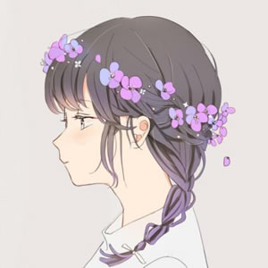 高清带花环的动漫情侣头像一男一女 花环动漫情侣头像