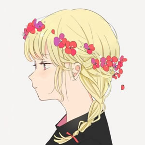 高清带花环的动漫情侣头像一男一女 花环动漫情侣头像