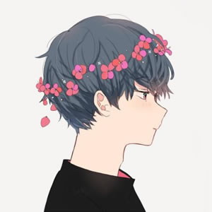 高清带花环的动漫情侣头像一男一女 花环动漫情侣头像