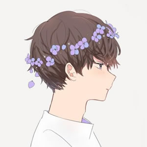 高清带花环的动漫情侣头像一男一女 花环动漫情侣头像