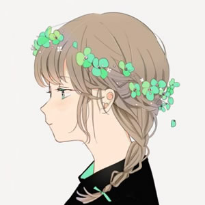 高清带花环的动漫情侣头像一男一女 花环动漫情侣头像