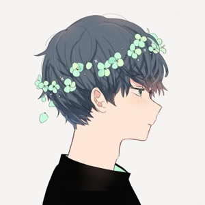 高清带花环的动漫情侣头像一男一女 花环动漫情侣头像