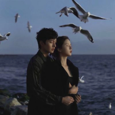 高级很有意境的海边情头图片大全 海边日落夕阳背影唯美情侣头像