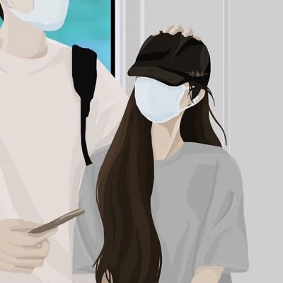 高质量简约的高清情侣头像图片 手绘不明显一男一女两张情头