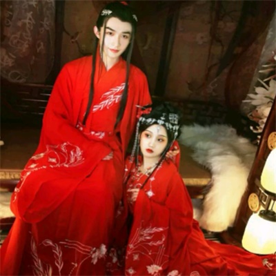 古风情头真人汉服图片 唯美一对古风汉服情侣头像