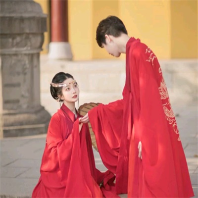 古风情头真人汉服图片 唯美一对古风汉服情侣头像