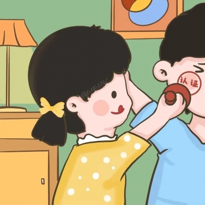 高清一左一右的可爱男女情侣头像卡通图片 微信情侣头像卡通男女