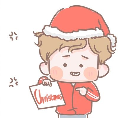高清一男一女的圣诞情侣头像卡通图片